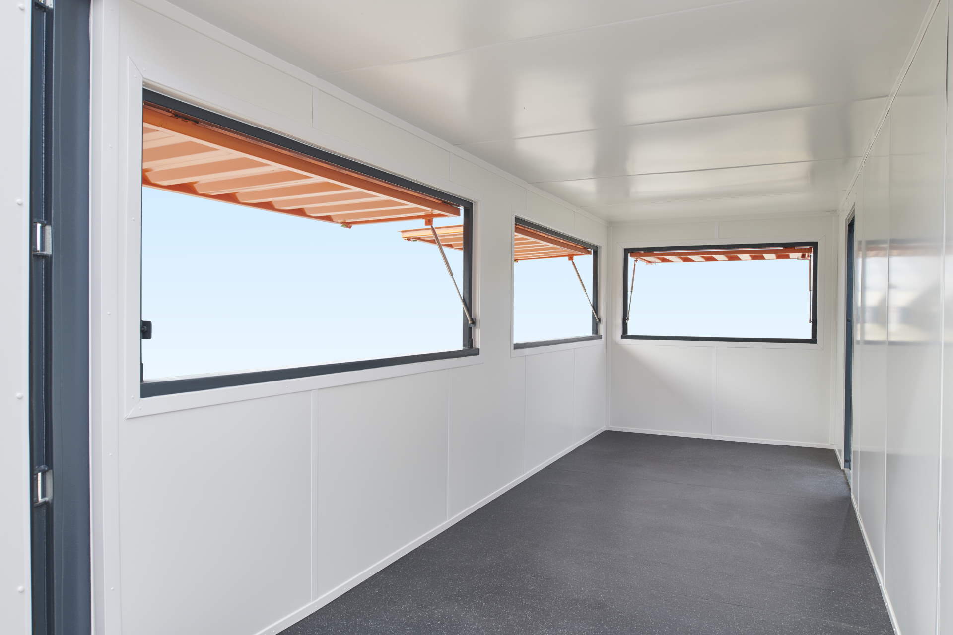 Interior of 20ft container café