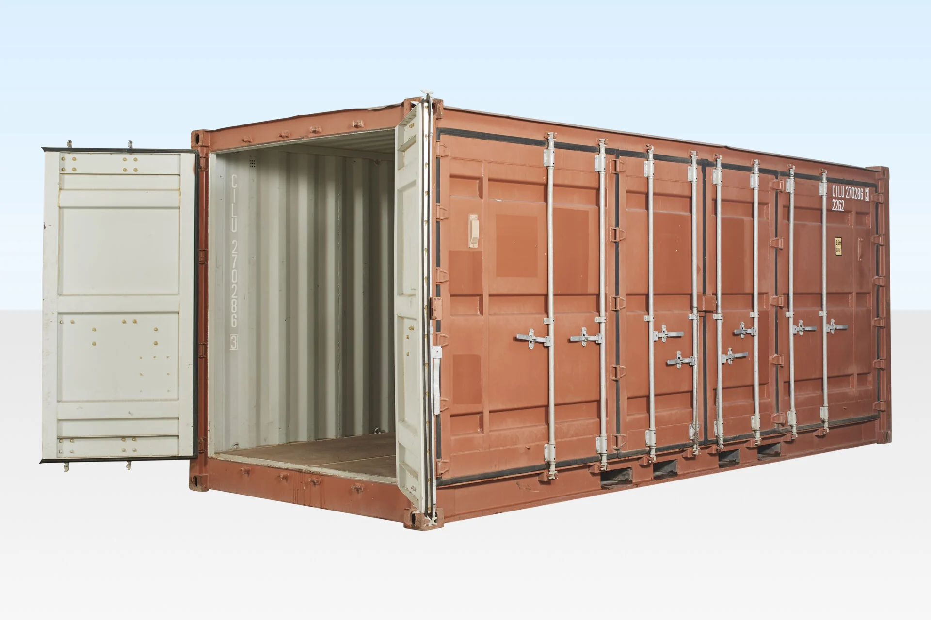 Interior of 20ft open side shipping container