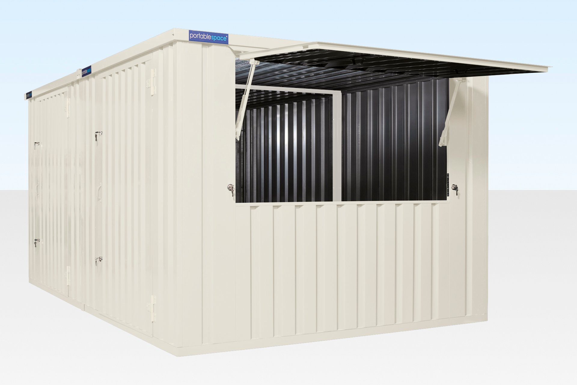 Interior of 3m XL side linked flat pack kiosk