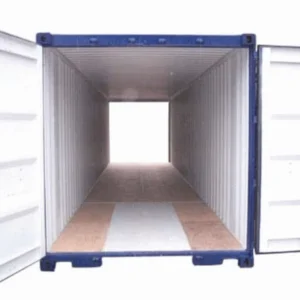 40ft blue one trip tunnel container front door view