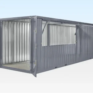 4m XL end linked flat pack kiosk exterior RAL7015