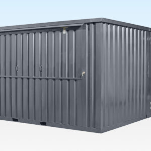 4m XL side linked flat pack kiosk exterior RAL7015