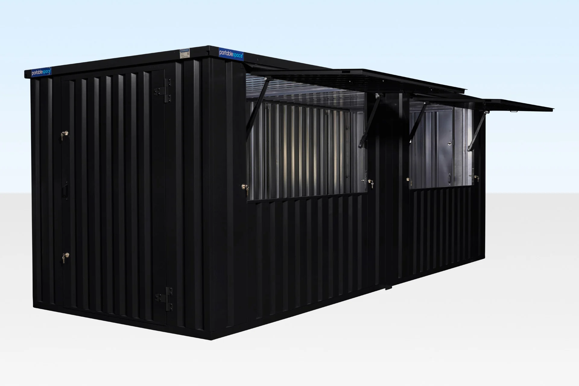 Window detail of custom colour kiosk