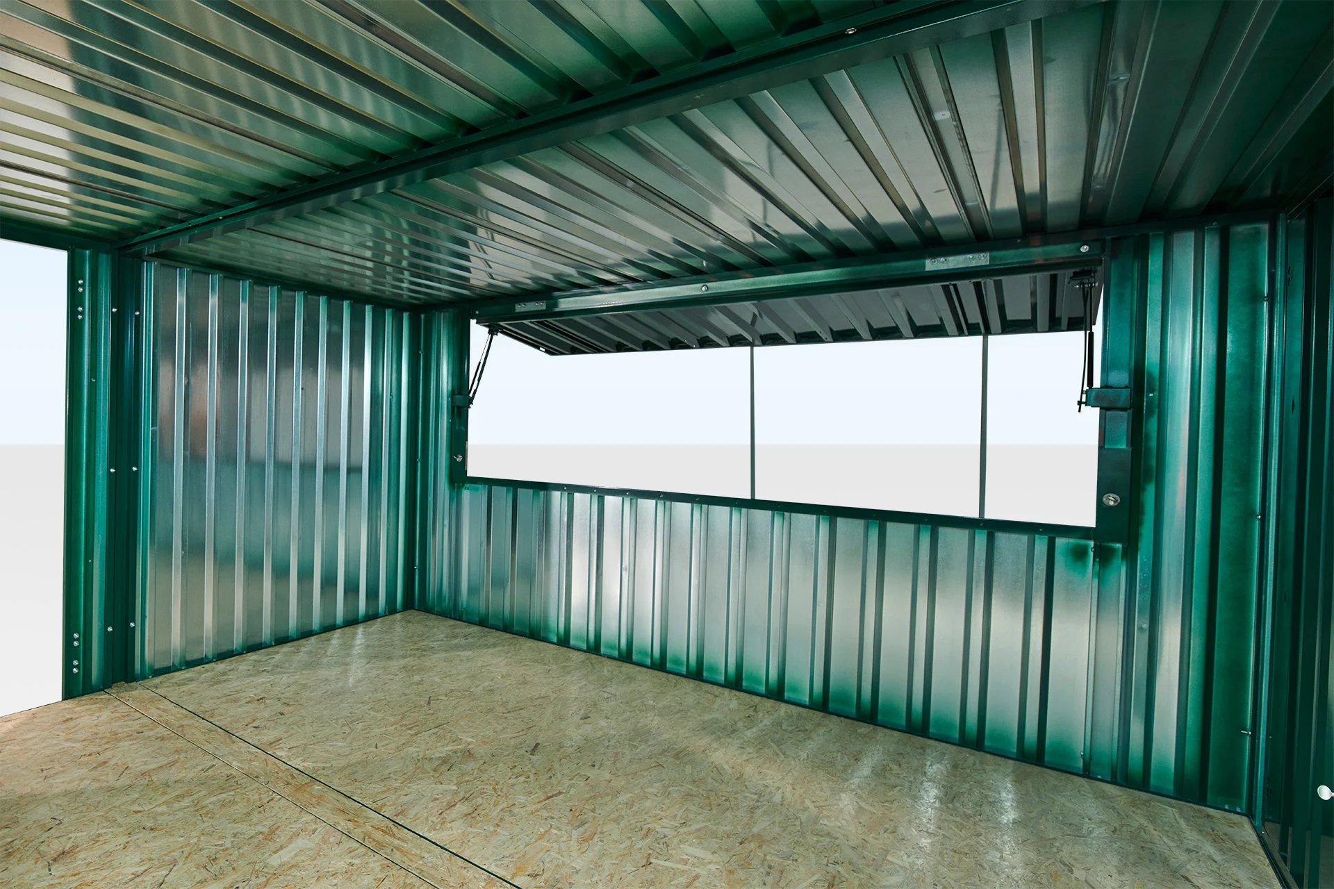 Assembly of 4m side linked flat pack kiosk