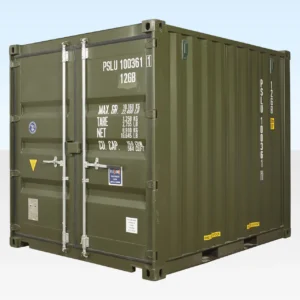 10ft green one trip shipping container exterior