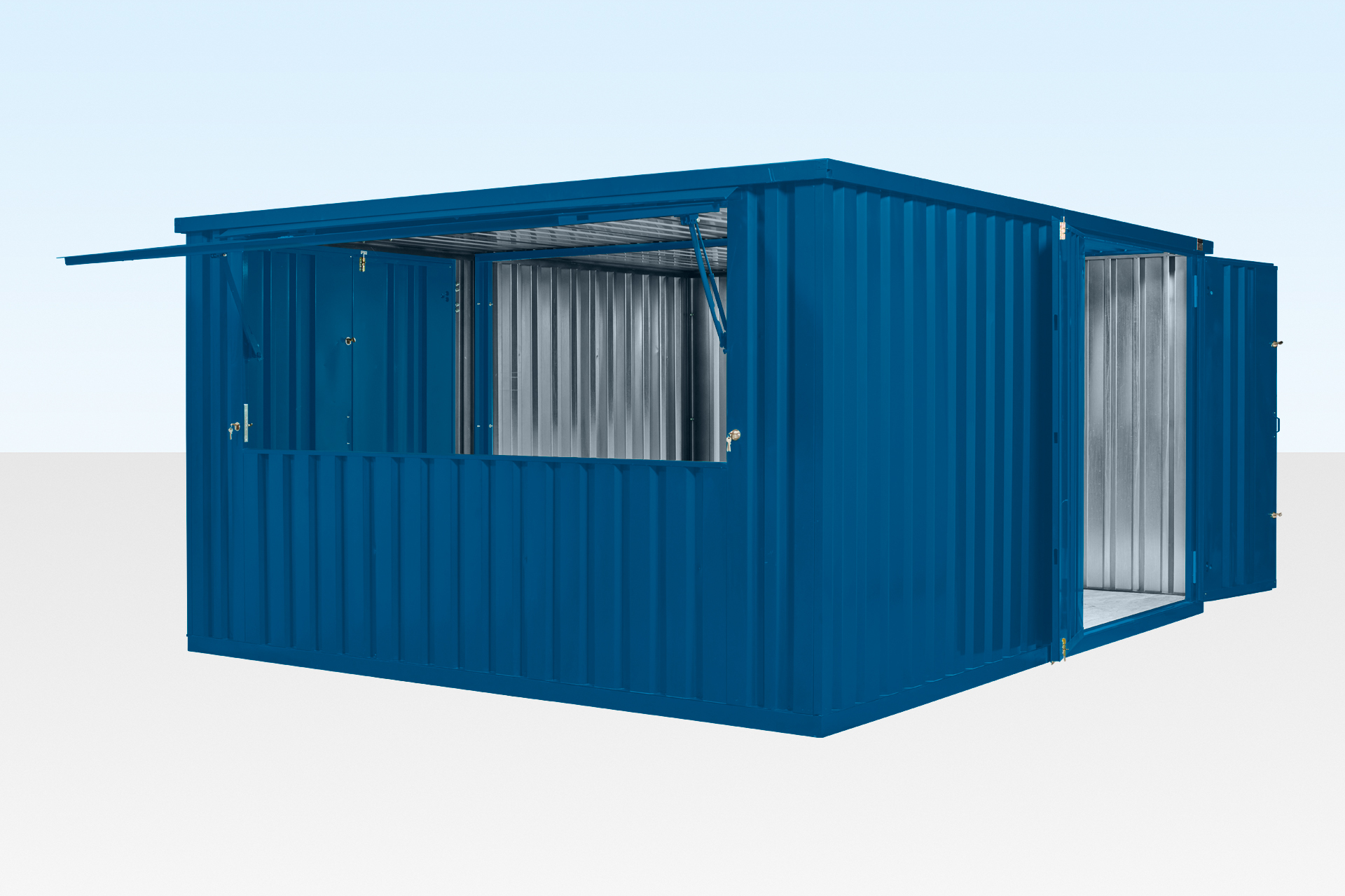 4m XL Flat Pack Kiosk - Side-Linked Store Bundle (Custom Colour)