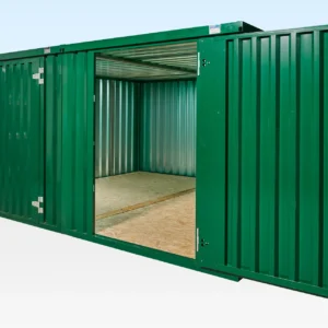 2 x 4m side-by-side flat pack storage containers powder coated exterior