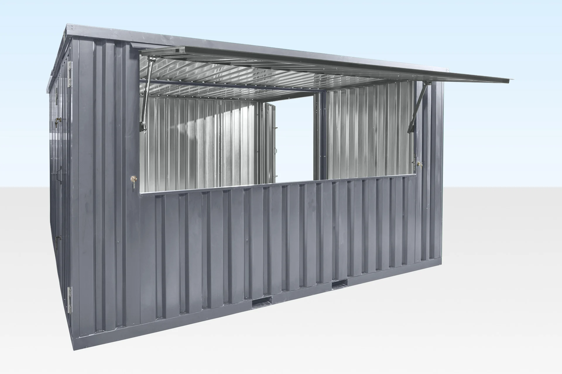 3m XL side linked flat pack kiosk exterior RAL7015