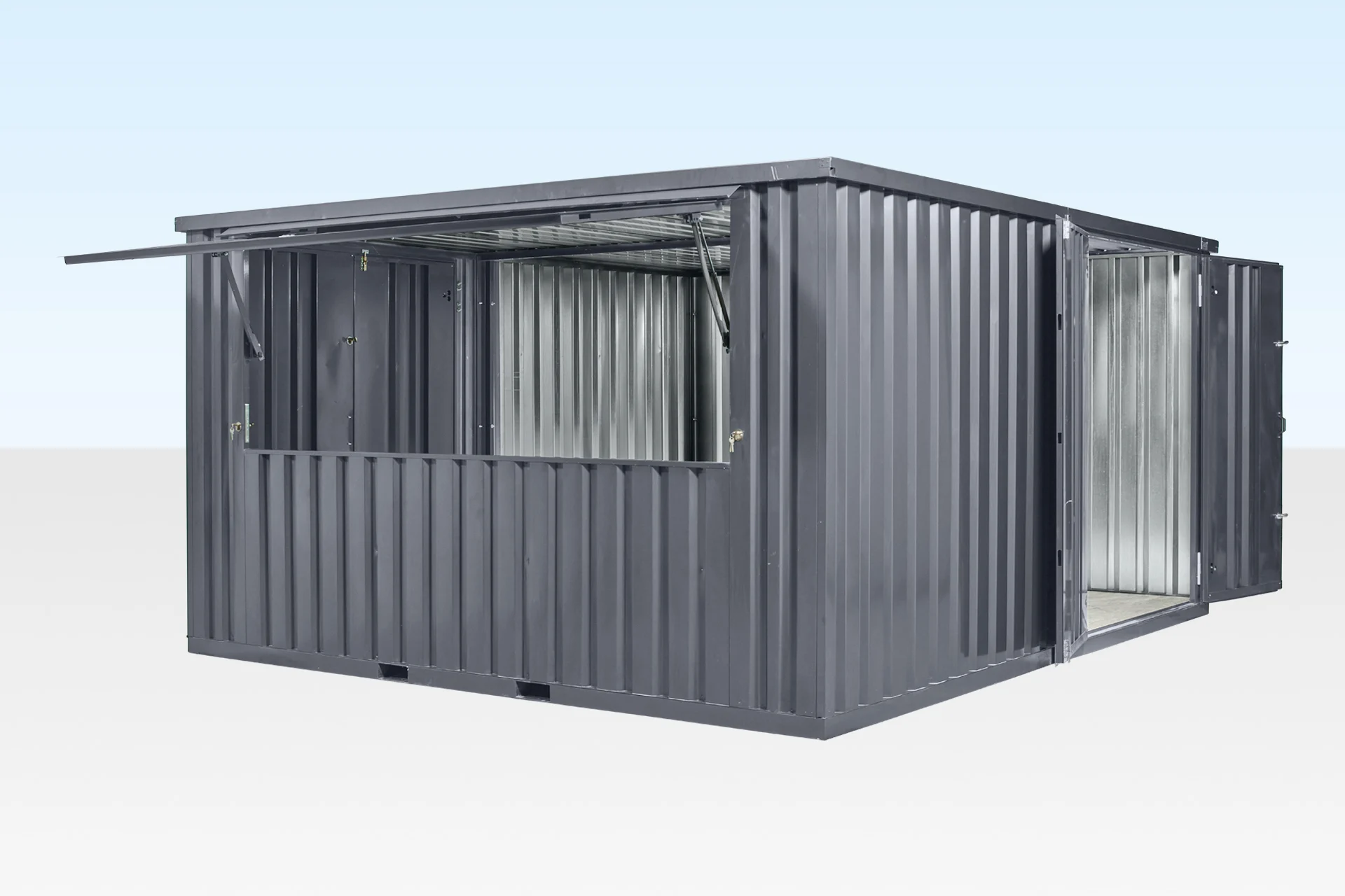 Interior of 3m XL side linked flat pack kiosk