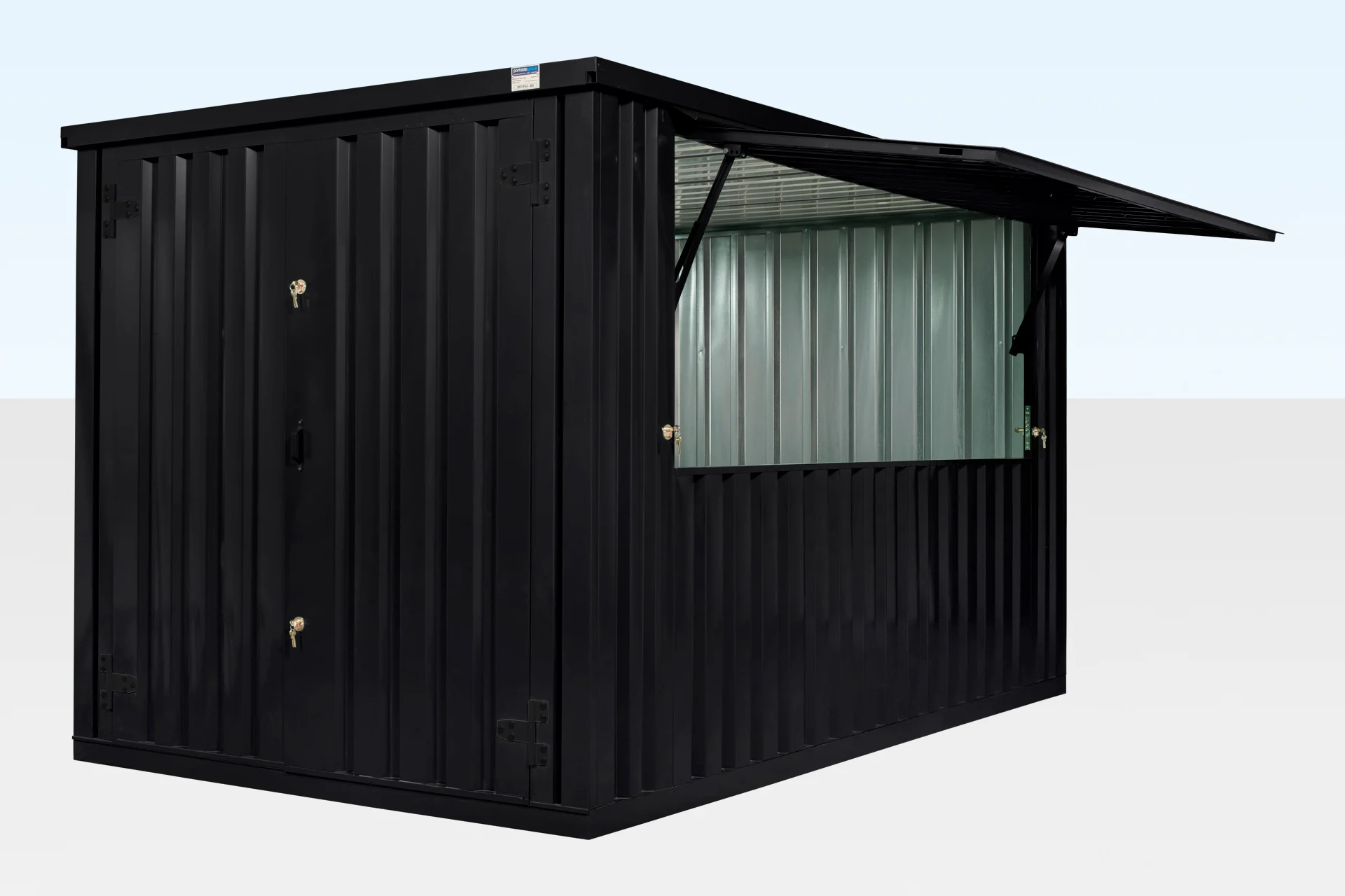 4m XL flat pack kiosk in custom RAL colour exterior