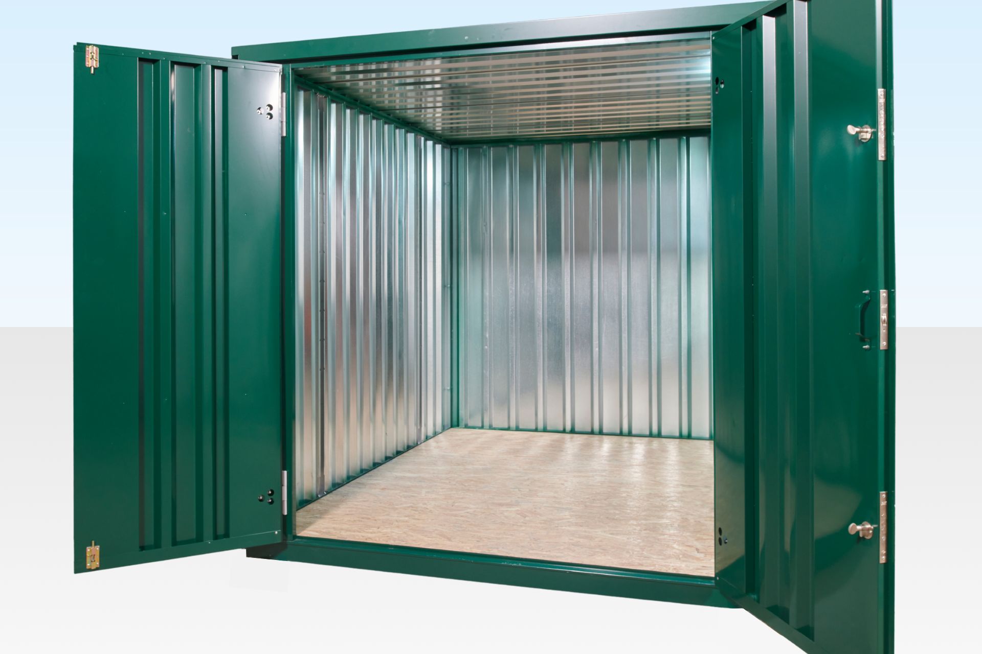 4m XL Flat Pack Store - RAL6005 Green - Image 4