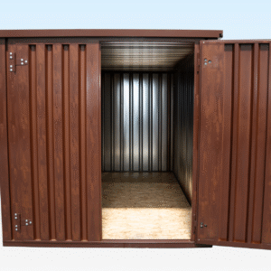 Wood effect kiosk serving window