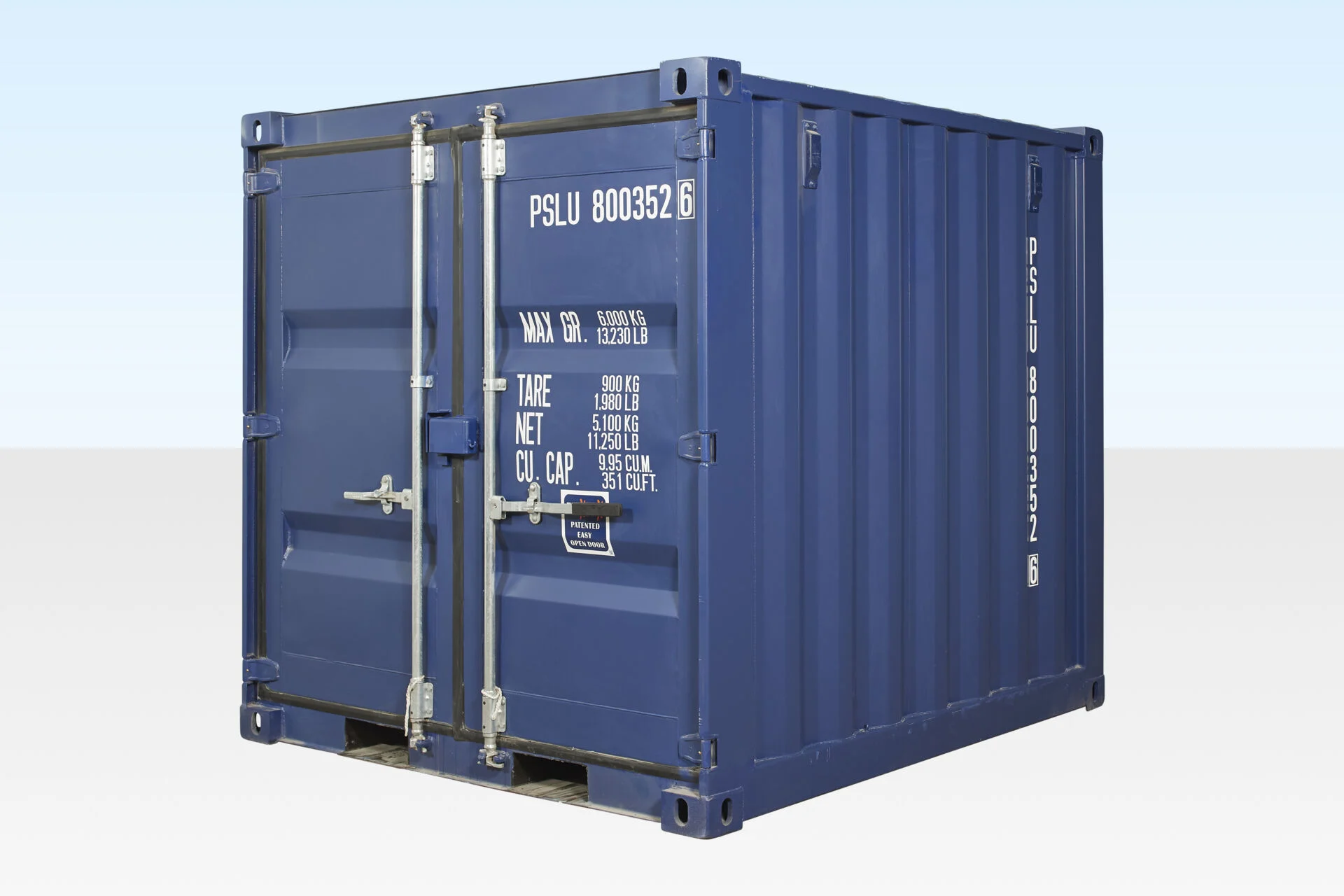 8ft one trip shipping container blue exterior