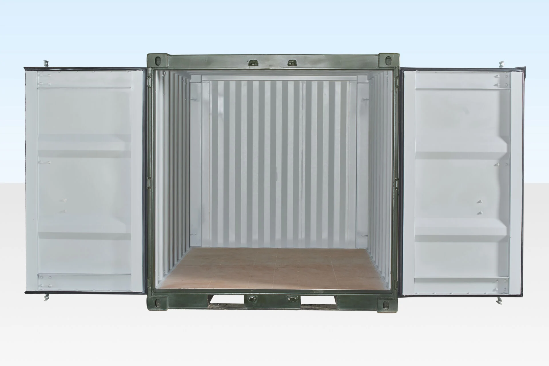 Cargo doors of 8ft green shipping container