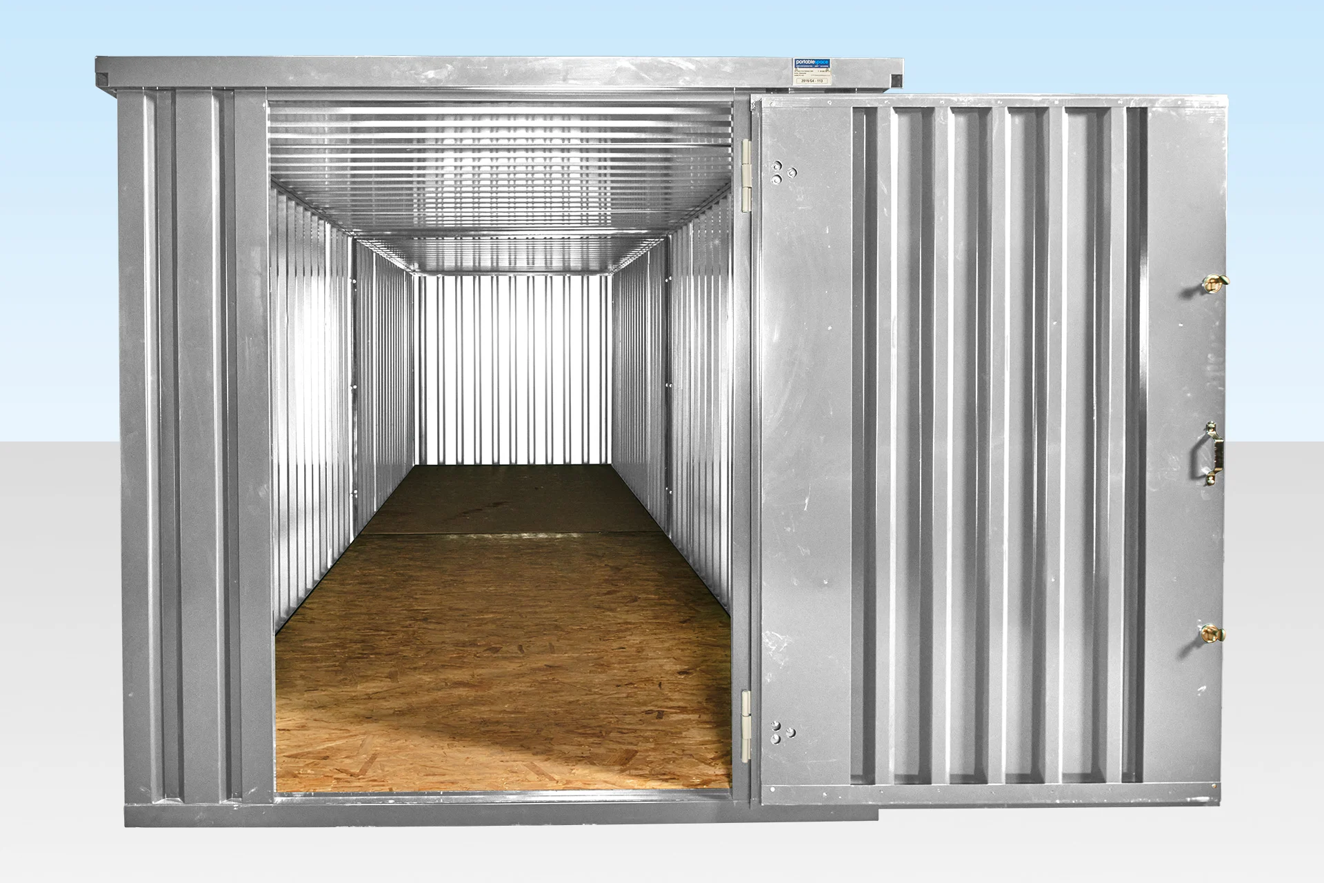 2 x 4m Flat Packed Storage Containers - Linked End-on-End (Galvanised) - Image 4