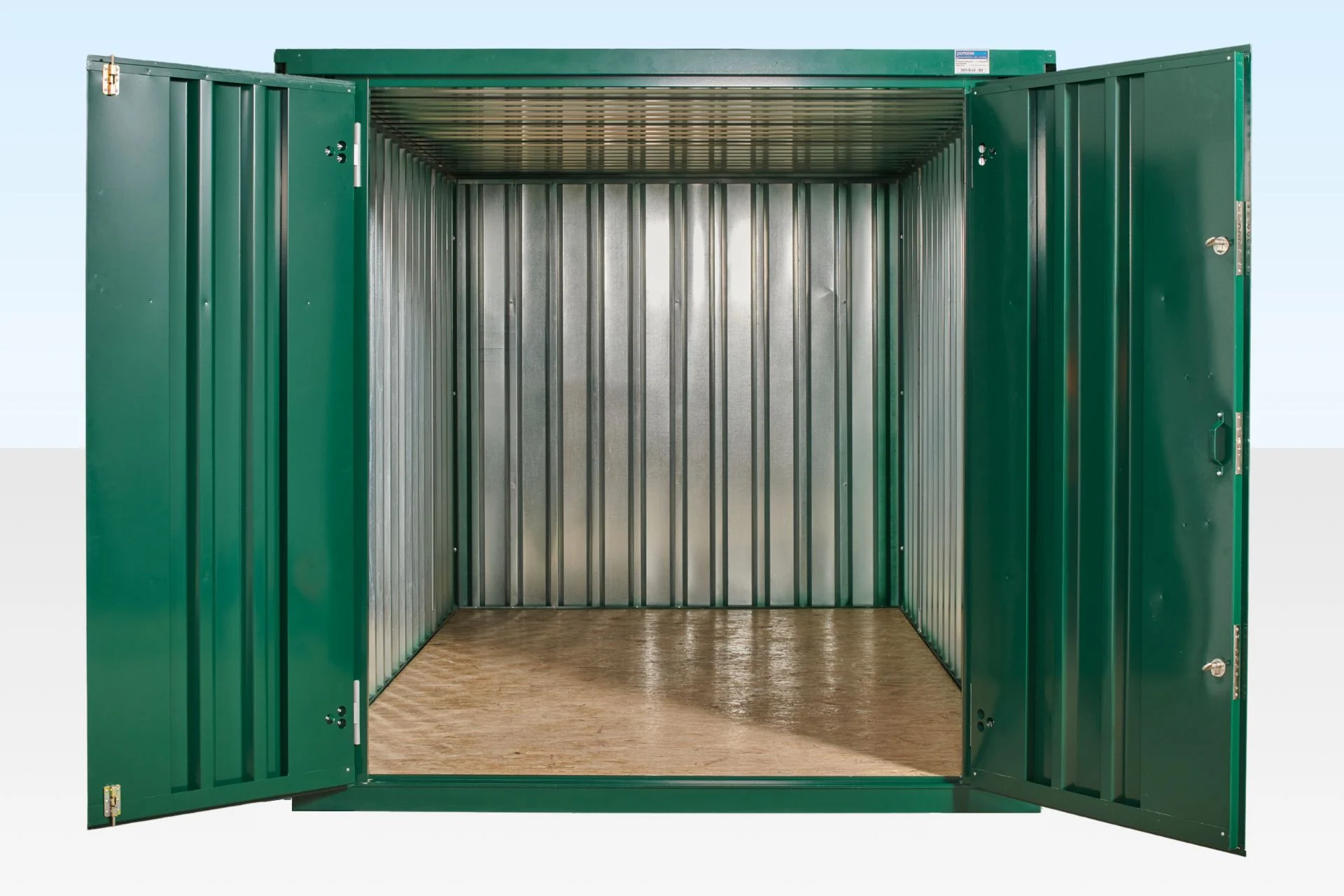 4m XL flat pack store RAL6005 exterior