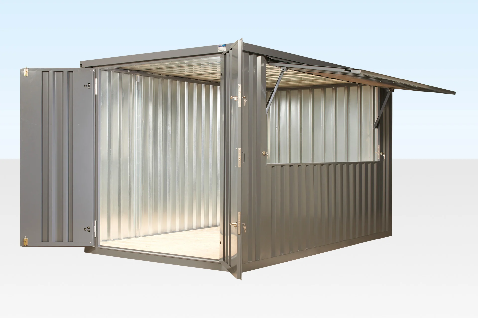Interior of 3m XL flat pack kiosk by Clad Shipping Containers