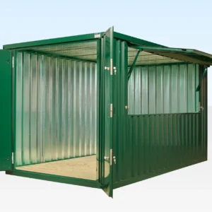 Interior of 3m XL flat pack kiosk by Clad Shipping Containers