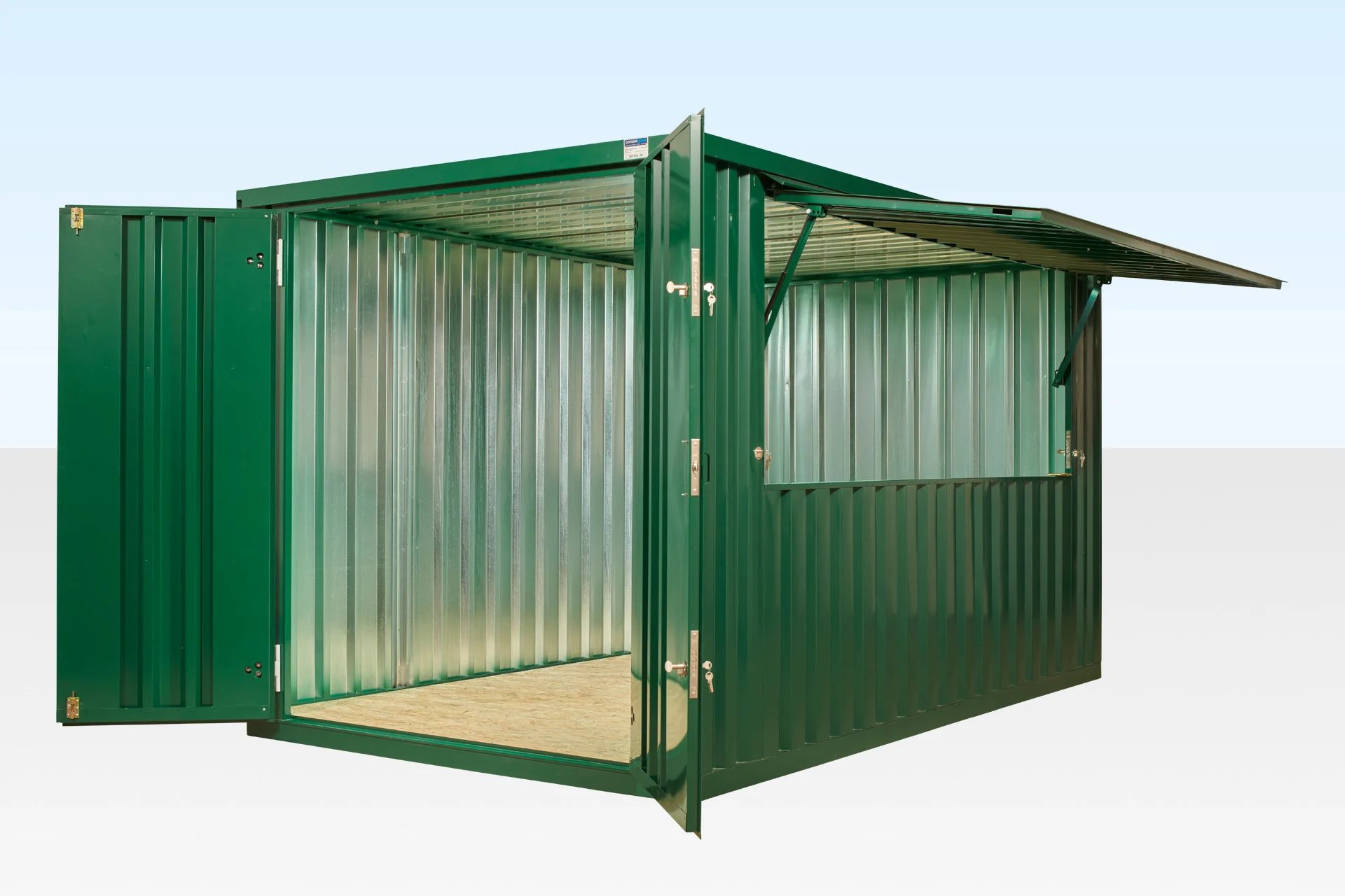 Interior of 3m XL flat pack kiosk by Clad Shipping Containers