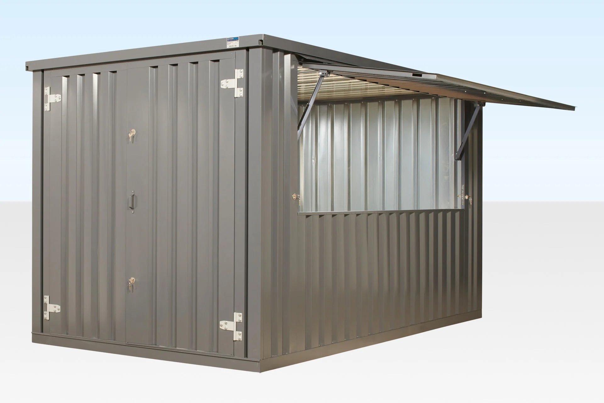 3m XL flat pack kiosk RAL 7015 exterior by Clad Shipping Containers
