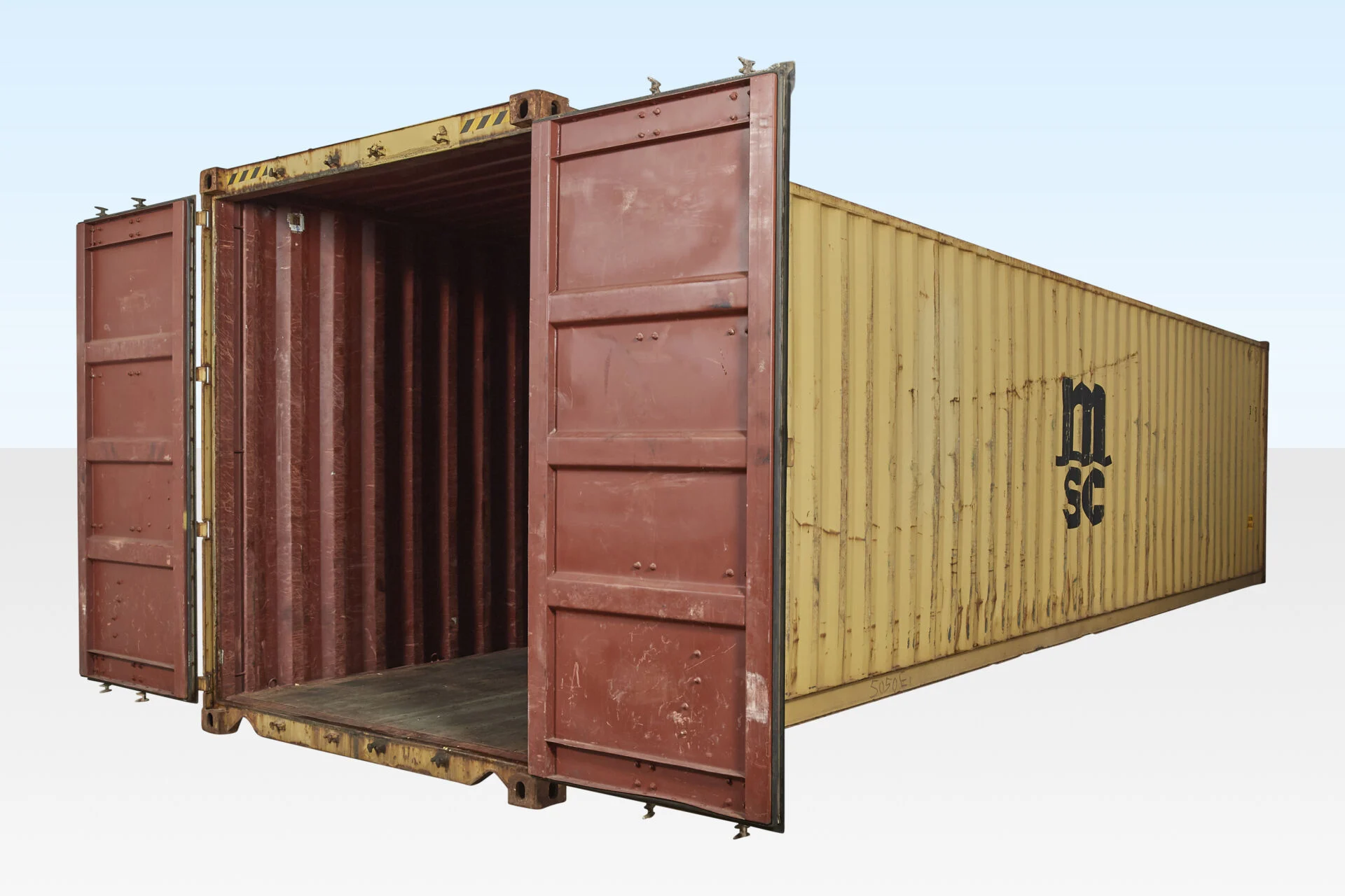 Interior of 40ft used high cube container by Clad Shipping Containers