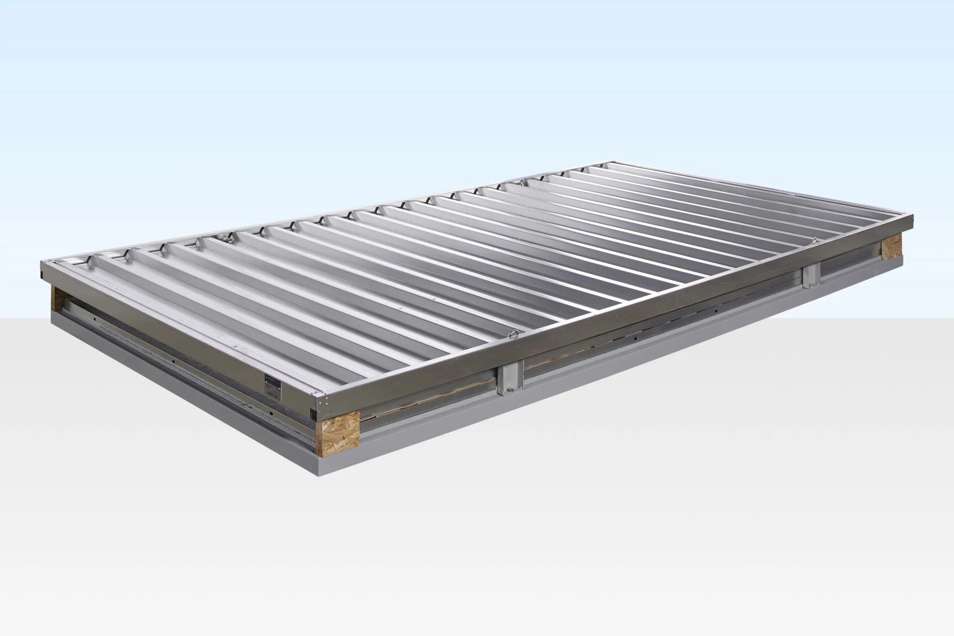 Interior of 4m galvanised flat pack store by Clad Shipping Containers