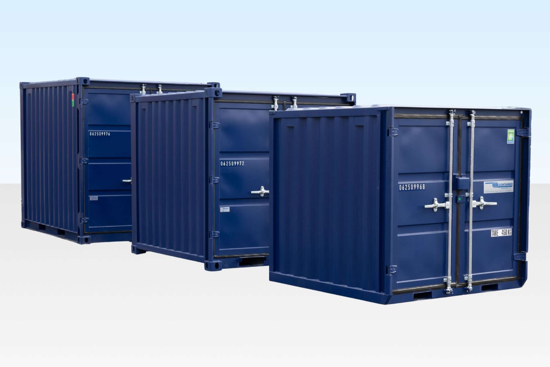 Corner castings of 6ft green storage container by Clad Shipping Containers