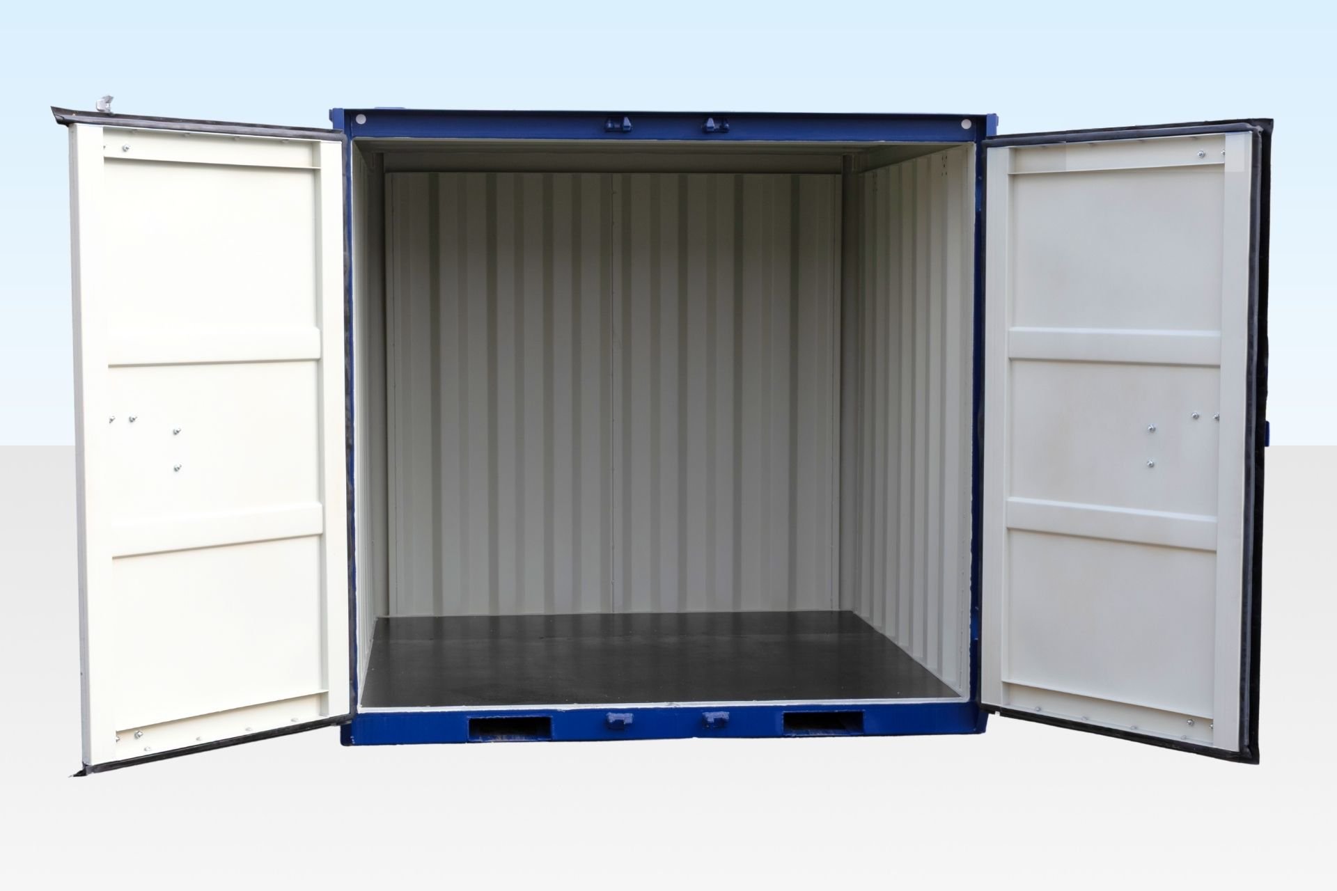 Secure doors of 6ft green storage container from Clad Shipping Containers