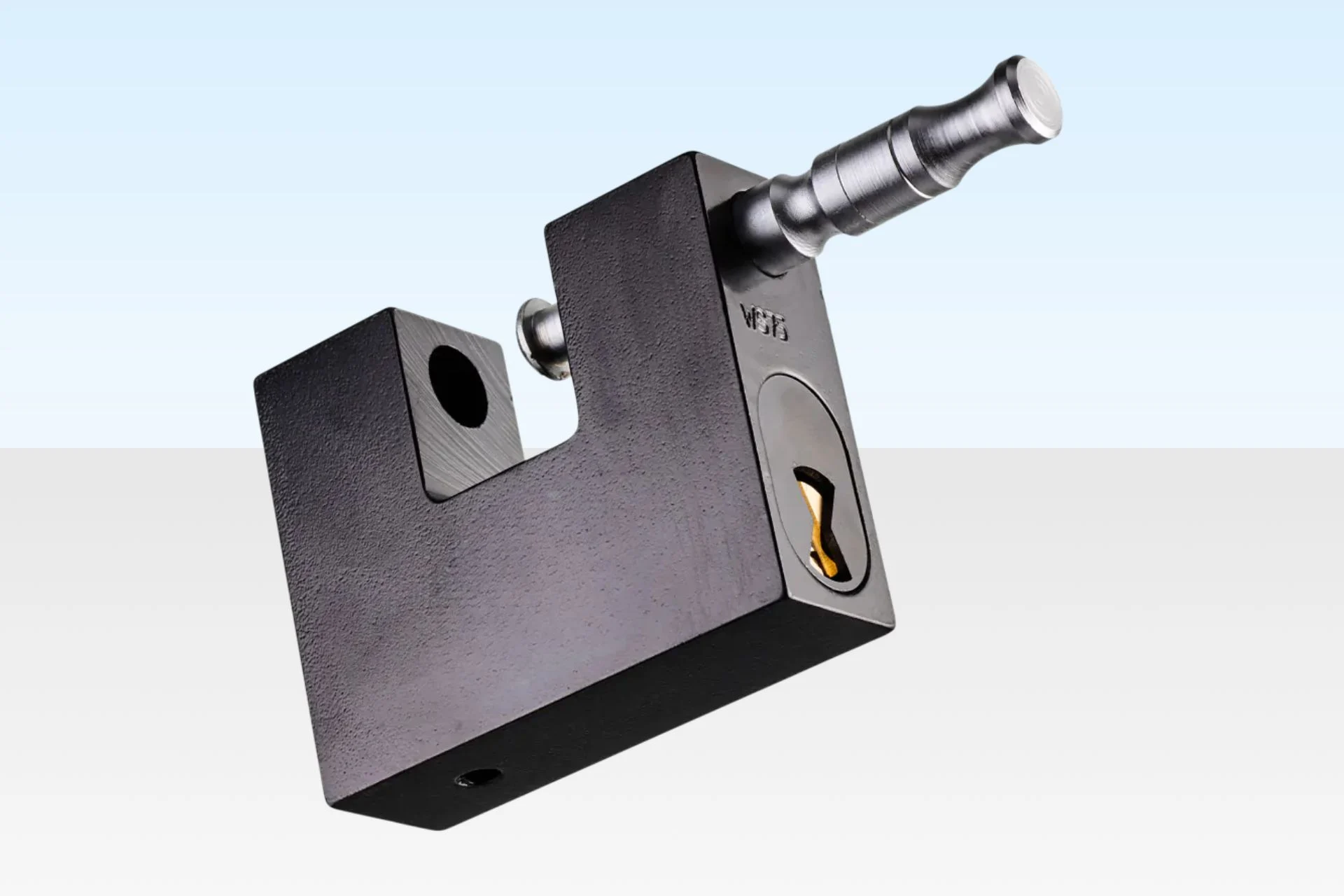 Boron steel shipping container padlock by Clad Shipping Containers