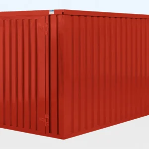 Door detail of custom colour flat pack store from Clad Shipping Containers