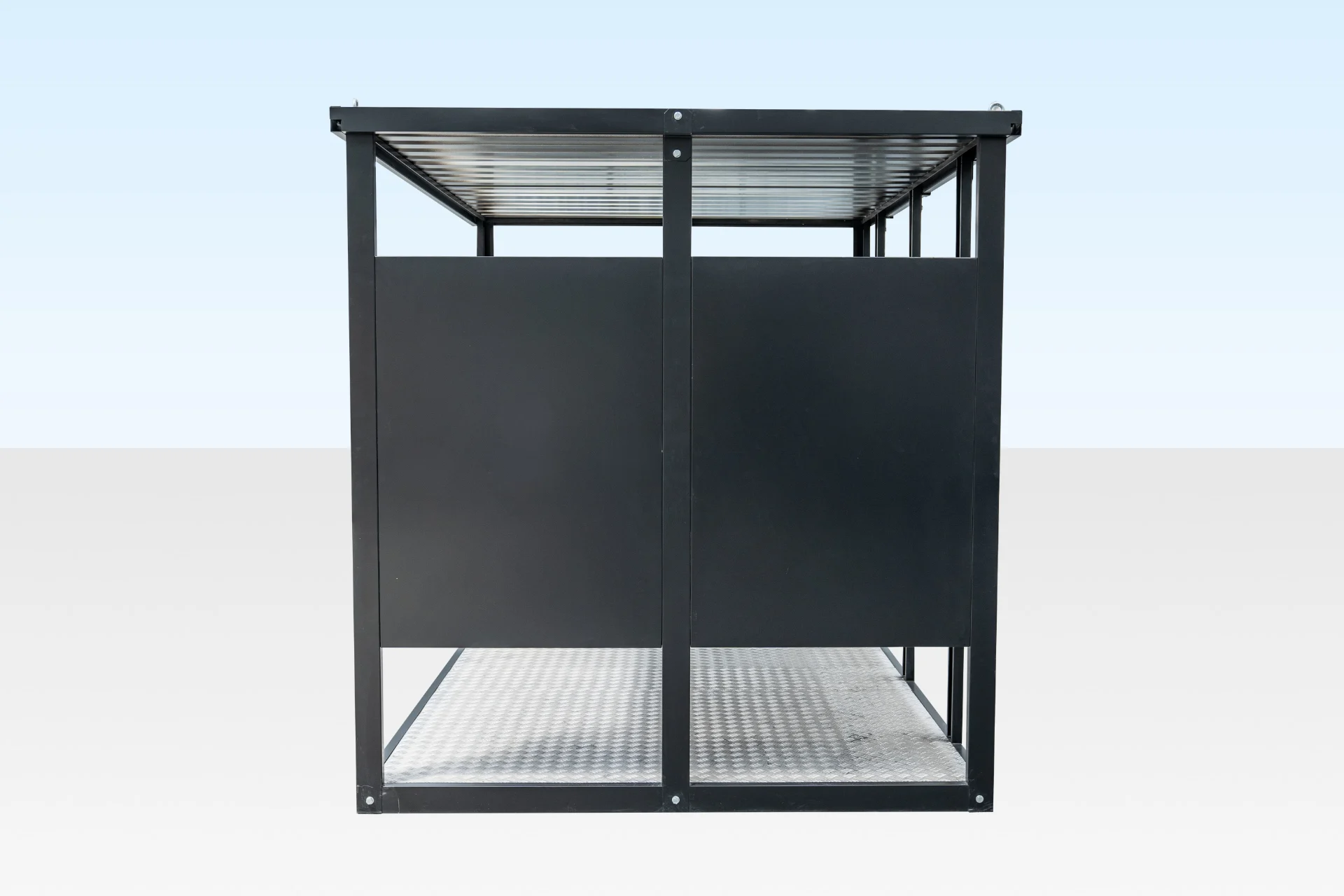Assembly process of flat pack smoking shelter by Clad Shipping Containers