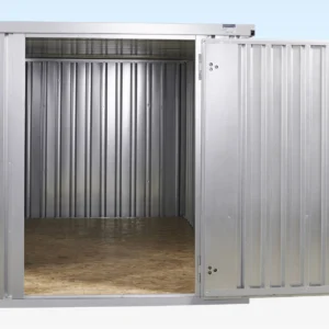 Assembly of 4m galvanised flat pack store by Clad Shipping Containers