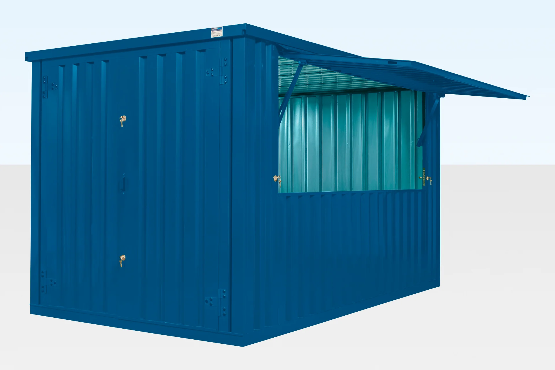 Serving window of custom colour kiosk from Clad Shipping Containers