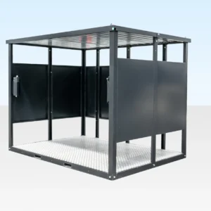 Roof detail of smoking shelter from Clad Shipping Containers