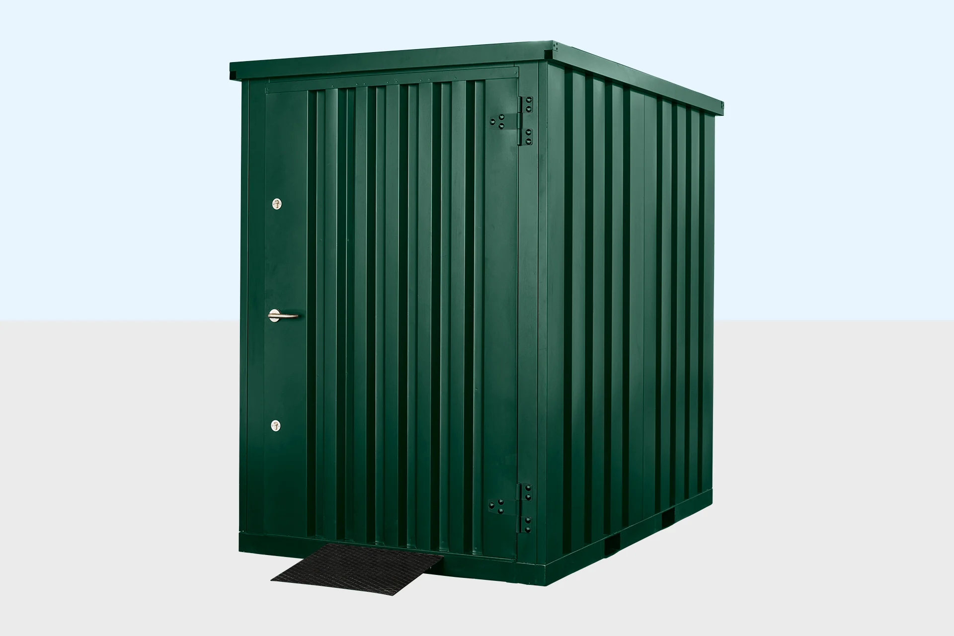 Secure door on metal garden store