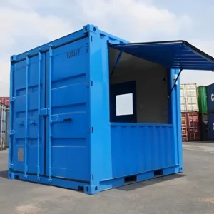 10ft container coffee shop exterior with service window