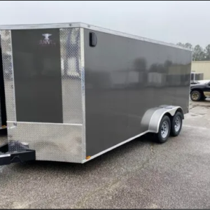 2024 Anvil enclosed motorcycle trailer with a 7×16-foot configuration.