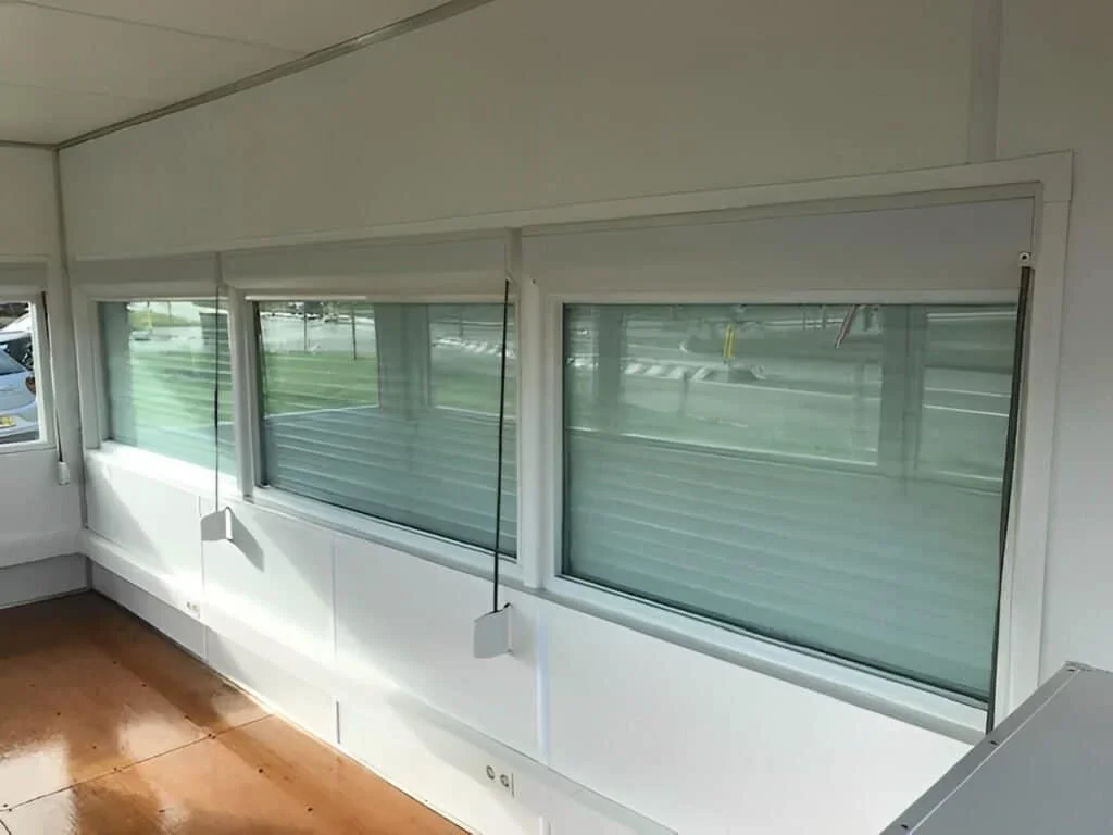 Fixed glazing on a 20ft observation container