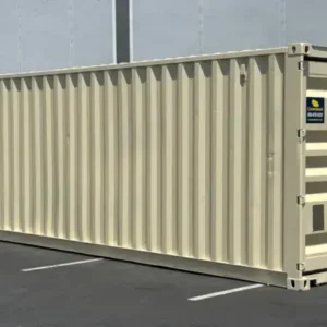 Refurbished 30ft Cargo Worthy storage container with a professional beige finish.