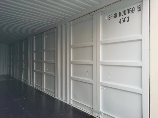 Interior of a 40ft High Cube side door shipping container
