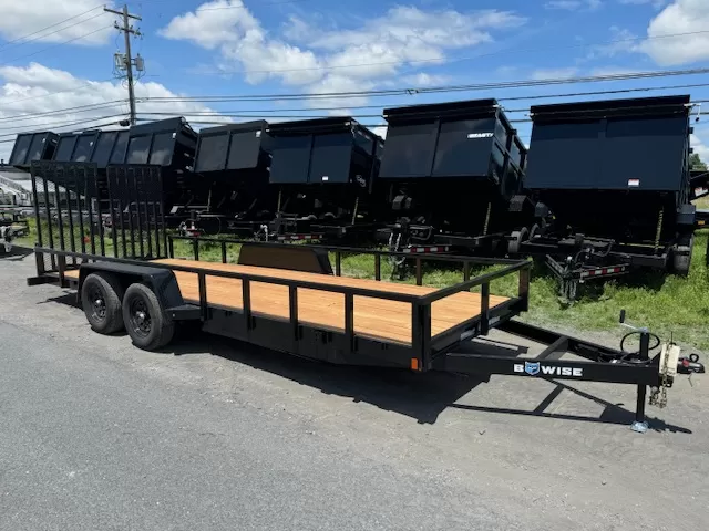BWise 7 x 20 Low Profile Equipment Trailer Landscape Ramp